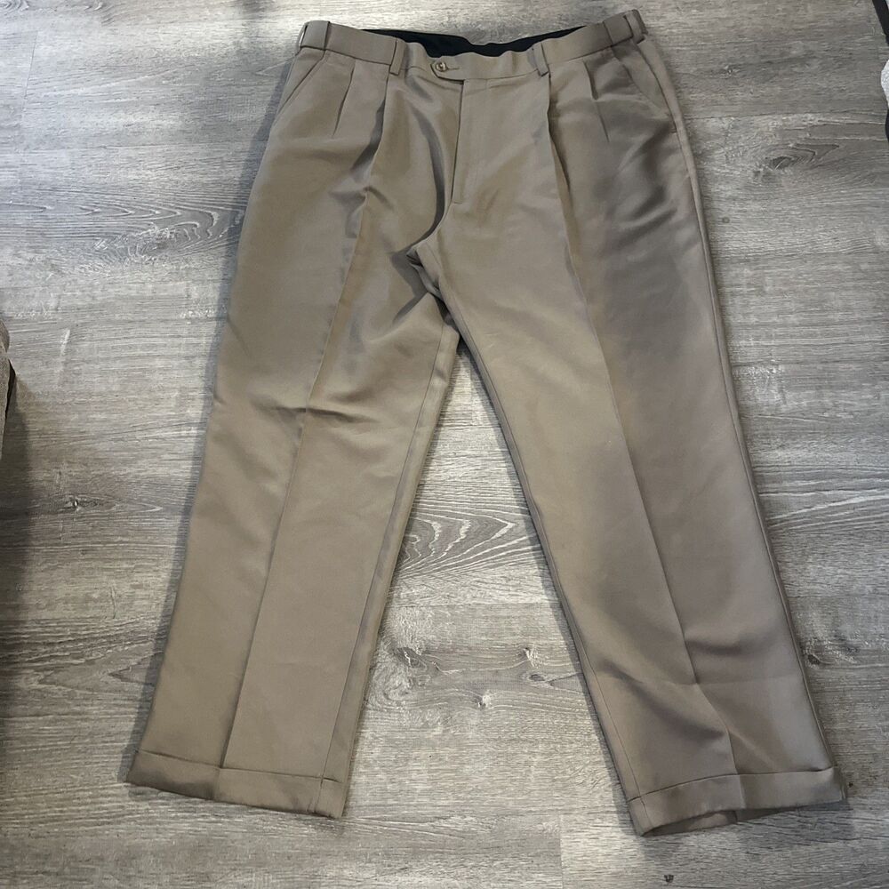 Savane Men's Dress Slacks * Tan with Pleated Front * 40x30